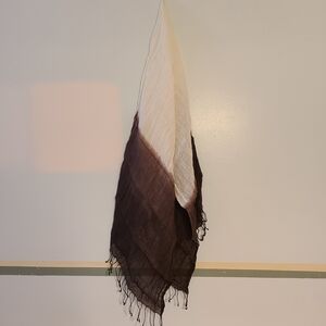 Tory Burch Cream and Brown Ombre Scarf